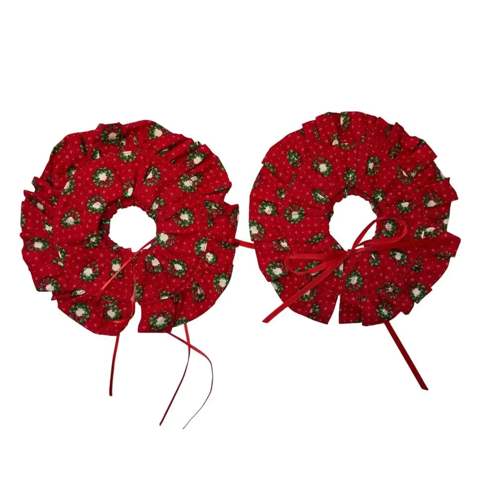 Finished Cross Stitch Christmas Hand Sewn Fabric Wreaths 9